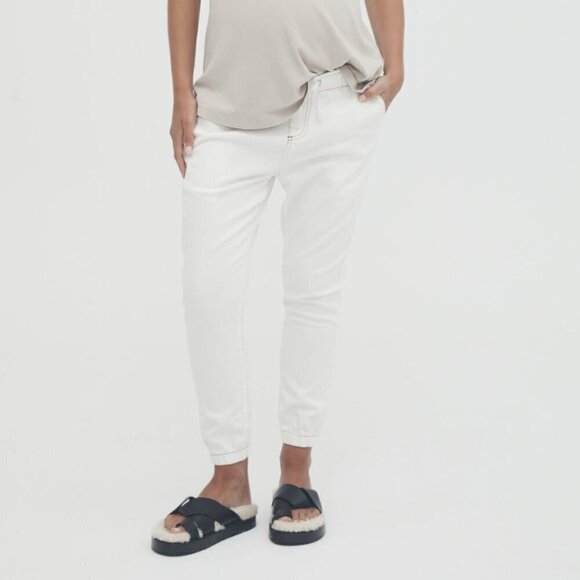 Legoe Maternity & Post Maternity Pants Denim Joggers Elastic Waist Size 2 - Picture 1 of 8